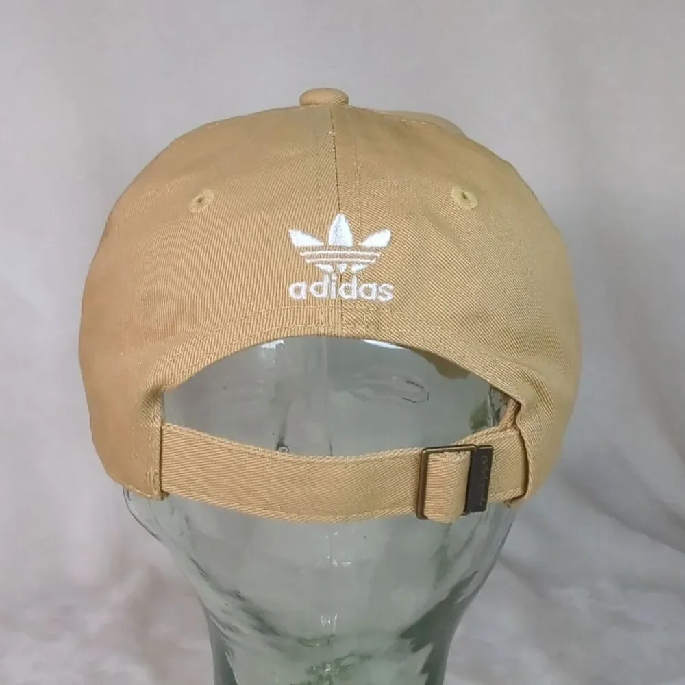 Adidas Hat Adjustable Strap Back Outline Trefoil Logo Khaki Cap OSFW 2023